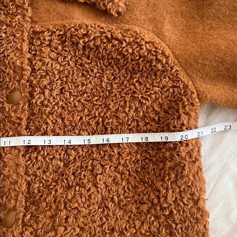 Bimba y Lola Long‎ Coat Topcoat Sherpa Teddy Quiet Luxury Sz XS - Picture 8 of 10